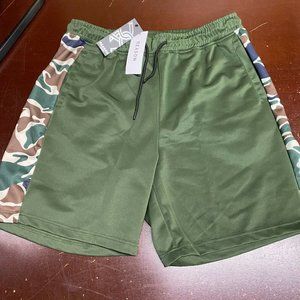 Reason Mens Green Camo Athletic Shorts Size Large